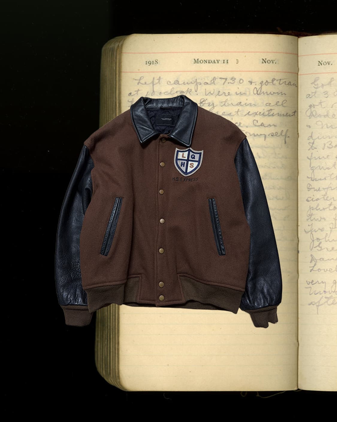 빈티지 울 가죽 바시티 자켓  상품이미지1