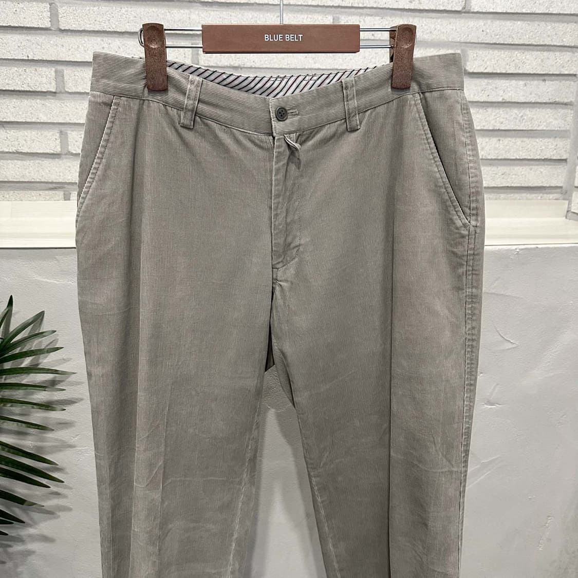 JPN VINTAGE 코듀로이 슬랙스 세미 와이드핏 디테일 그레이 상품이미지3