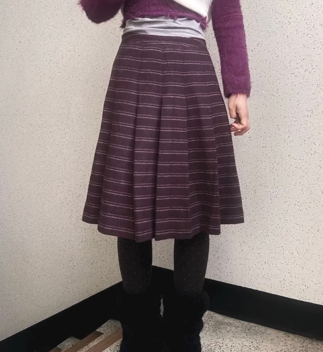 미라이클립 미안하다 사랑한다 임수정 하구미 A라인 퍼플 빈티지 스커트 상품이미지1