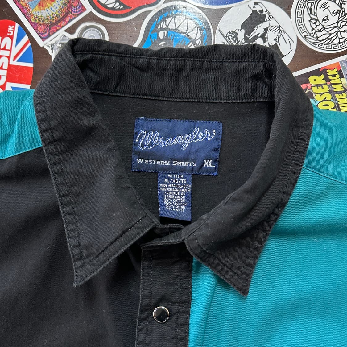 랭글러 라이트닝 컬러블록 웨스턴 셔츠 XL 상품이미지9