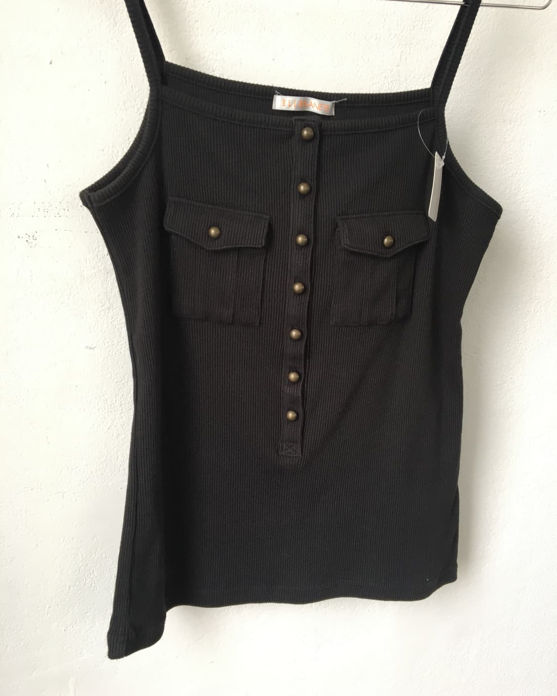 pocket point button up ribbed sleeveless 상품이미지3