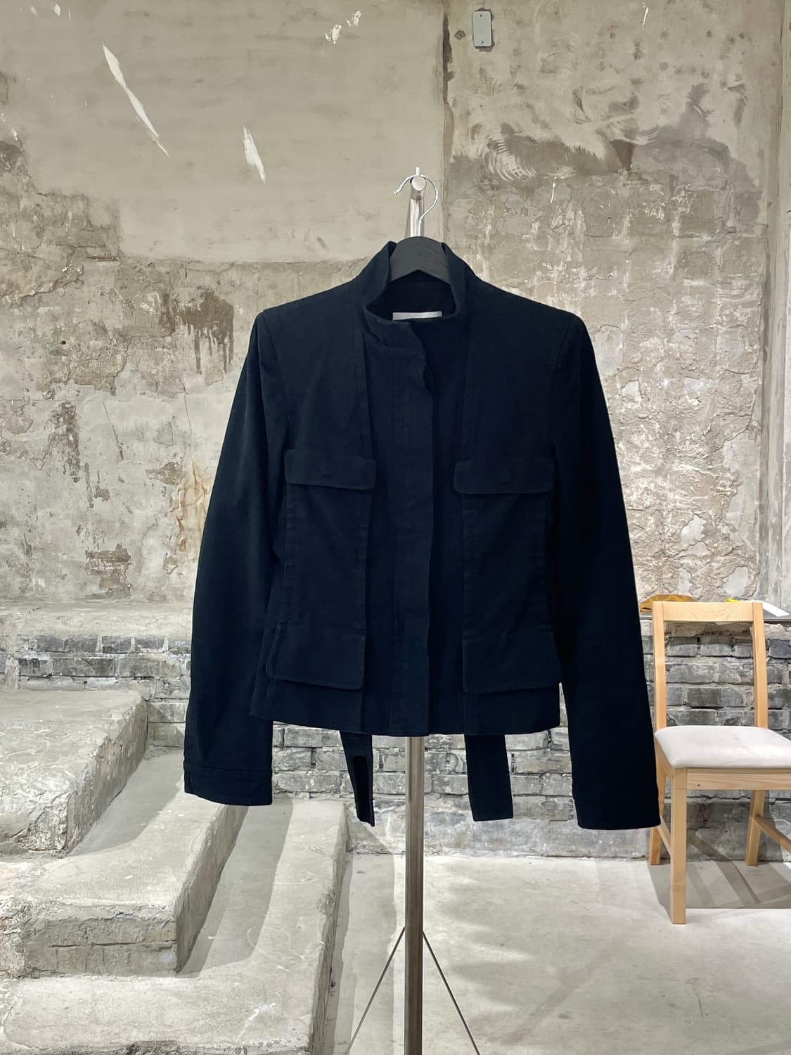 이브 생로랑 리브 고쉬 블랙 히든 버튼 플랩 자켓 상품이미지1