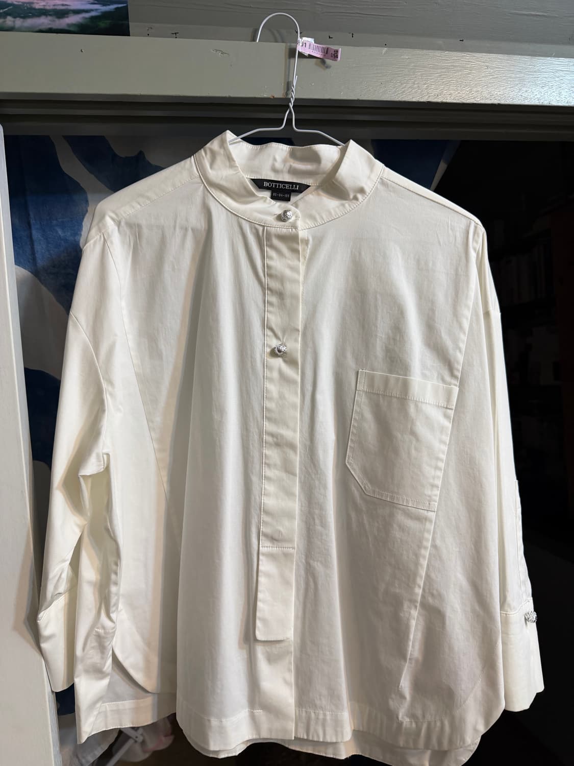 BOTICELLI 화이트 스탠드 칼라 셔츠 55 상품이미지1