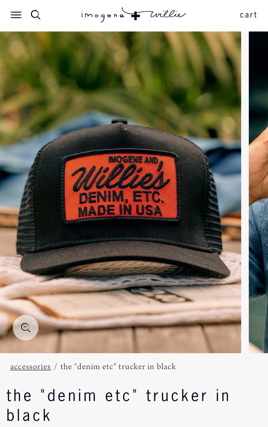이모진 앤 윌리 트러커 블랙 오렌지캡 imogene + willie 상품이미지1