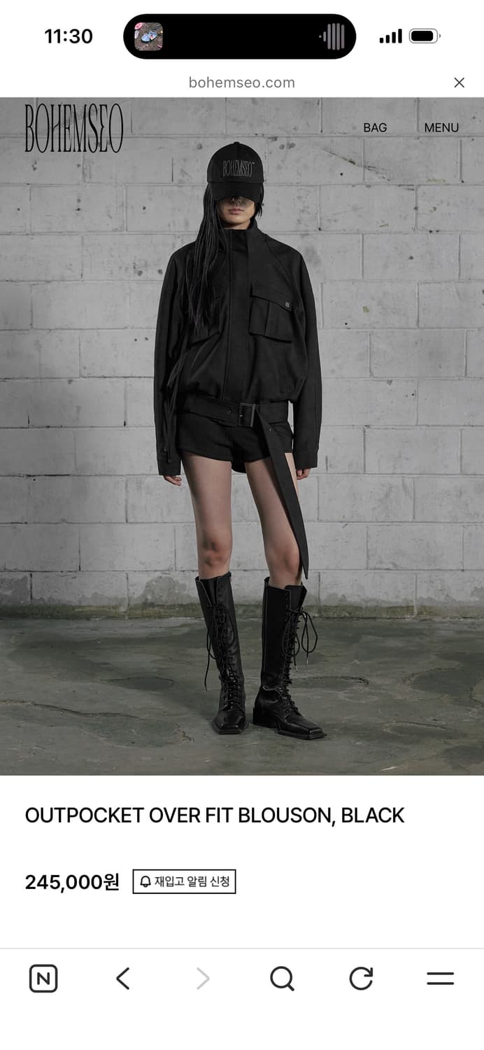보헤미안서울 OUTPOCKET OVER FIT BLOUSON, BLACK 상품이미지2