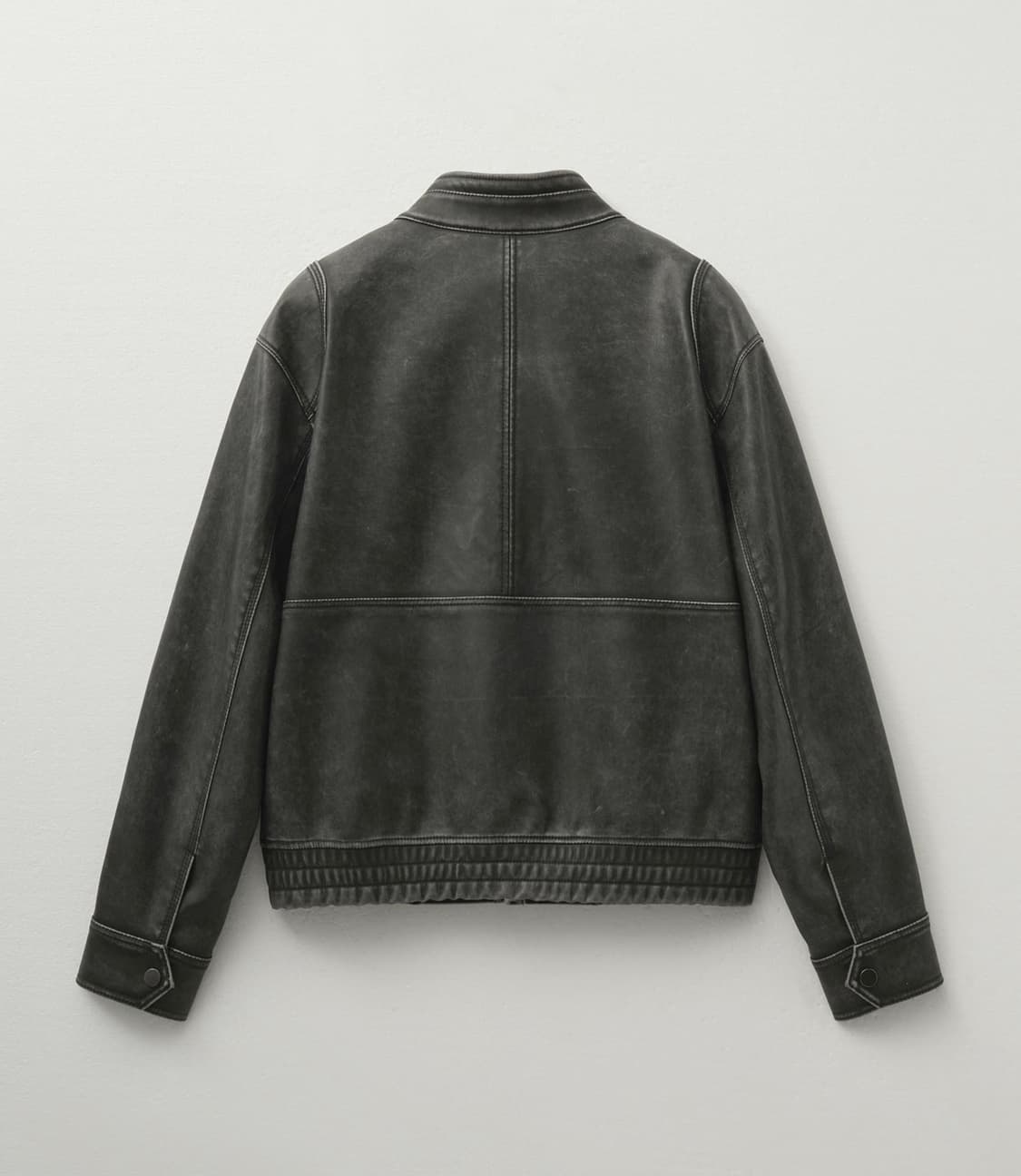 헬레네파리스 워시드 레더 블루종 점퍼 가죽자켓 빈티지그레이 상품이미지3