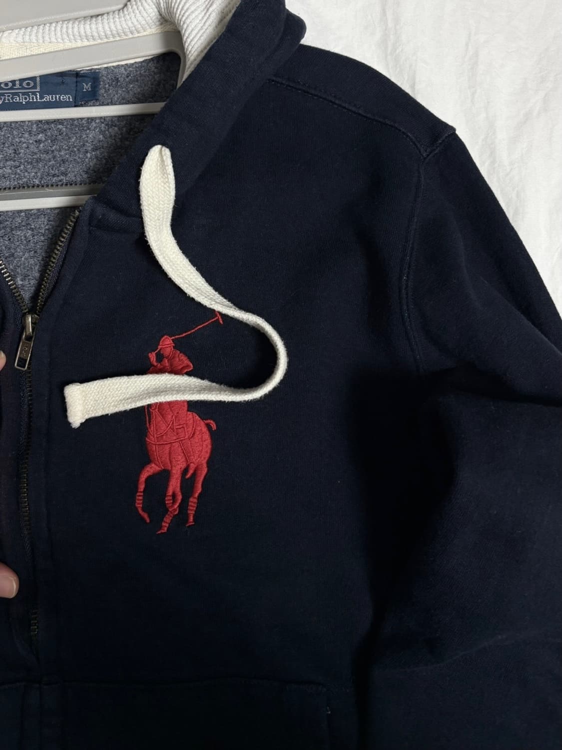 폴로 빅포니 네이비 레드 후드집업 상품이미지3