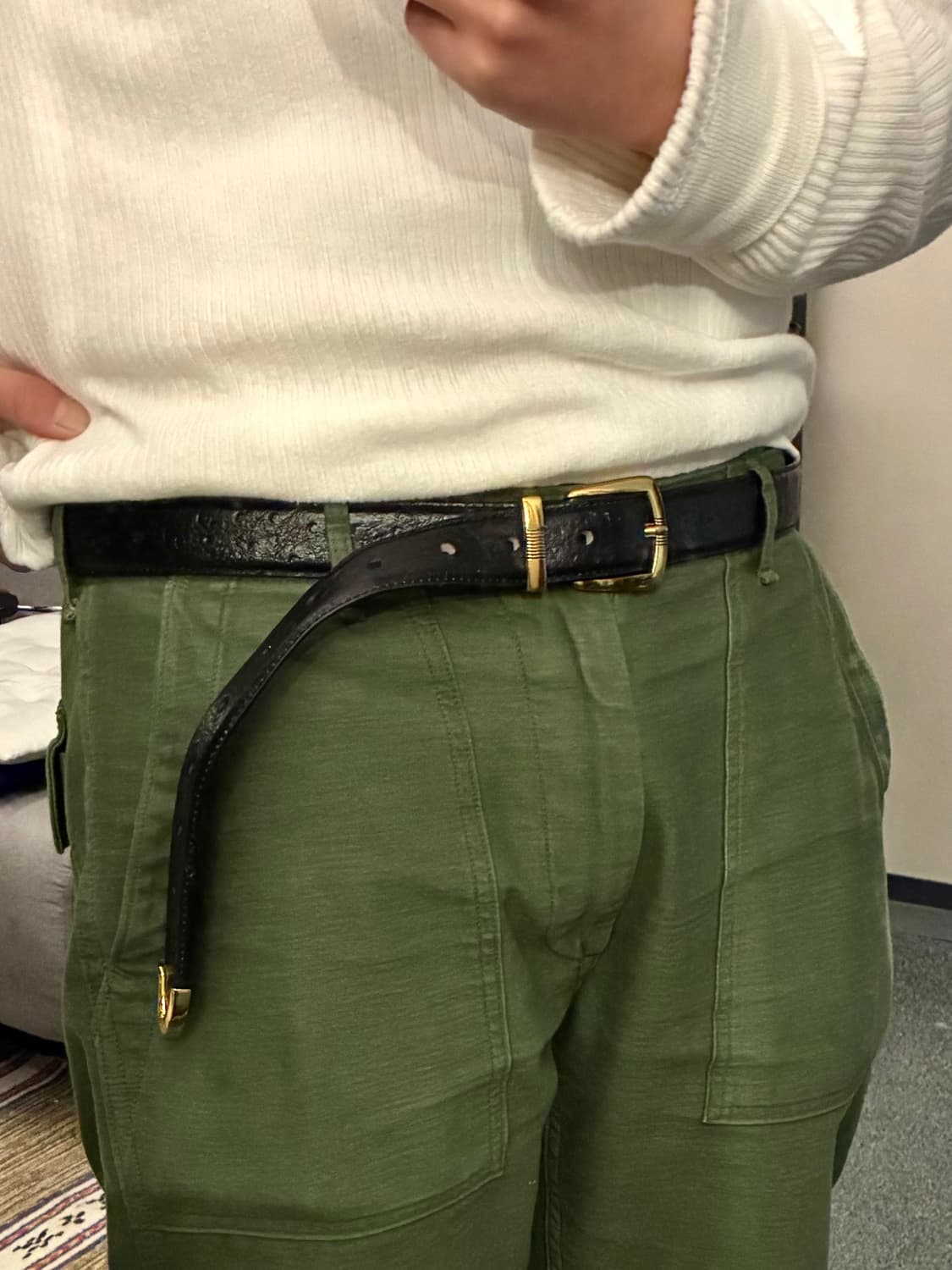 (32~38)90s USA 카우 레더 빈티지 웨스턴벨트 가죽벨트 상품이미지8