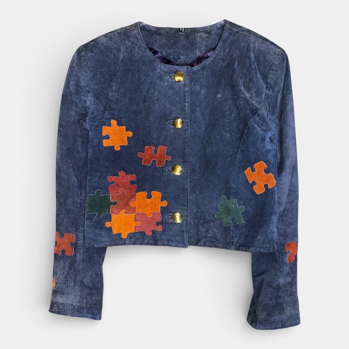 ~90 YESSICA Puzzle Patch Suede Jacket  상품이미지1