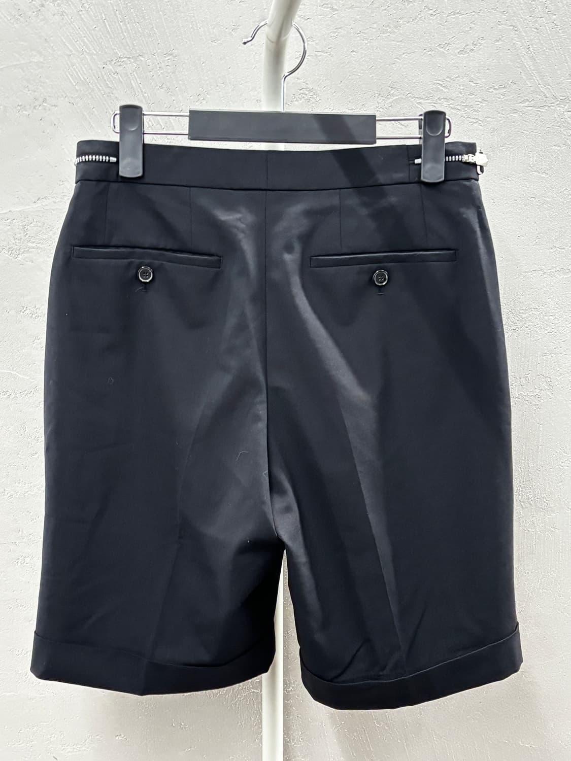 솔리드 검정색 턴업 반바지 슬랙스 30 상품이미지7