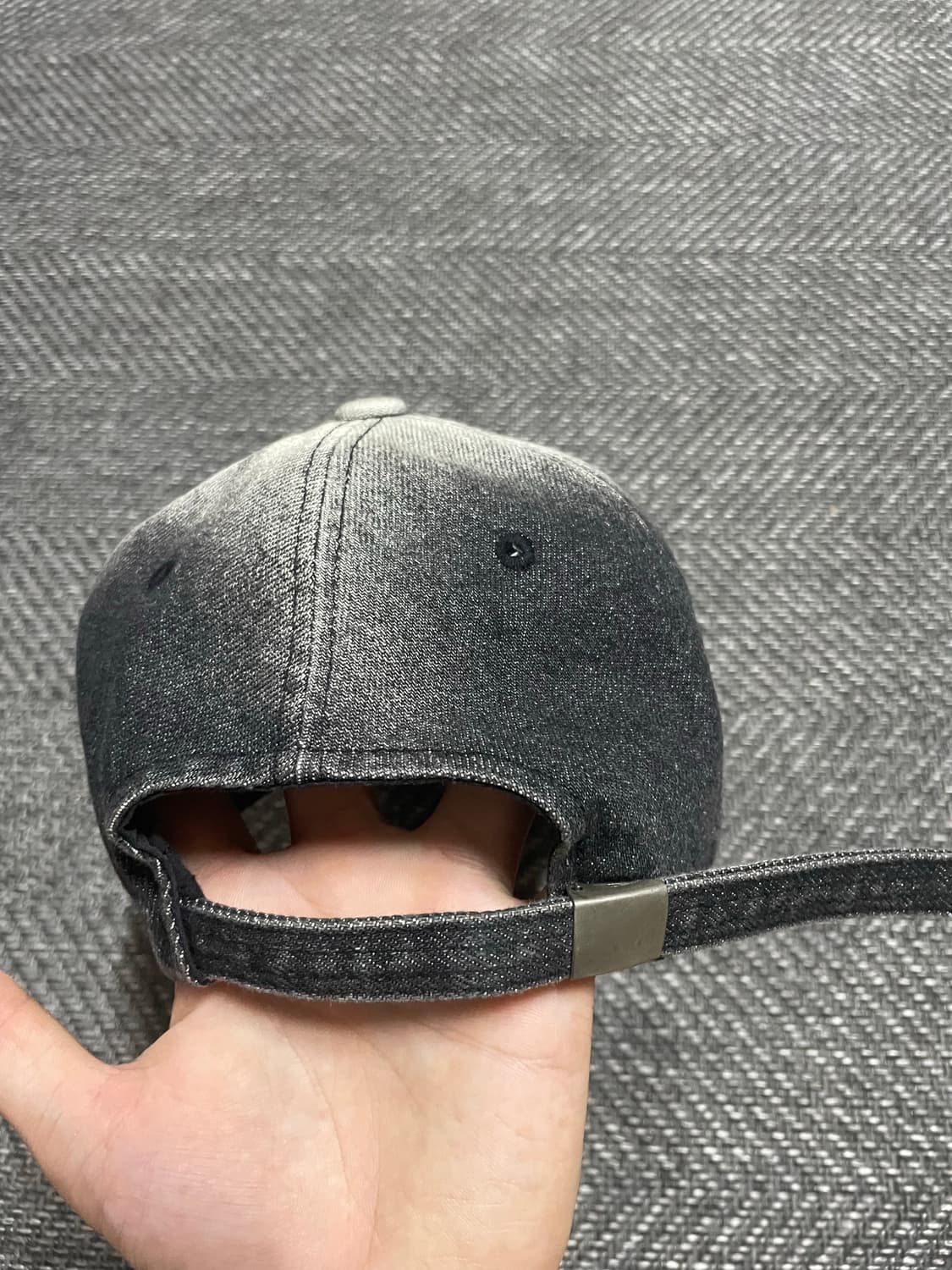 AKKAM WASHED DENIM BALL CAP BLACK 아캄 볼캡 상품이미지10
