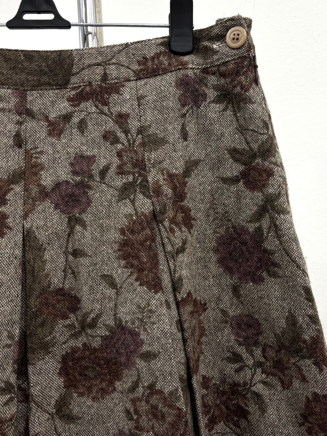 빈티지 플로럴 플리츠 울 스커트 상품이미지5