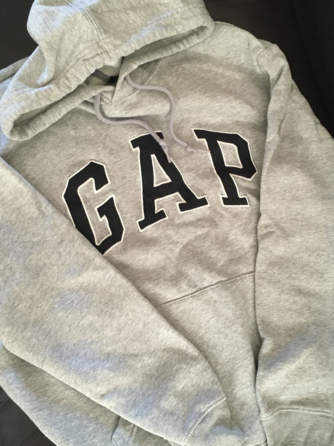 갭 회색 후드티 블랙로고 상품이미지1