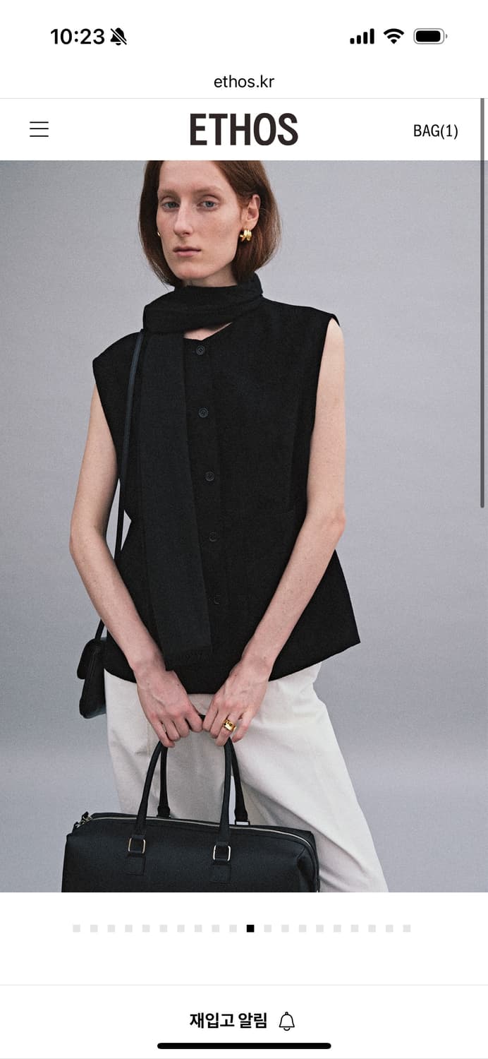에토스 COTTON SUEDE VEST 블랙 상품이미지3