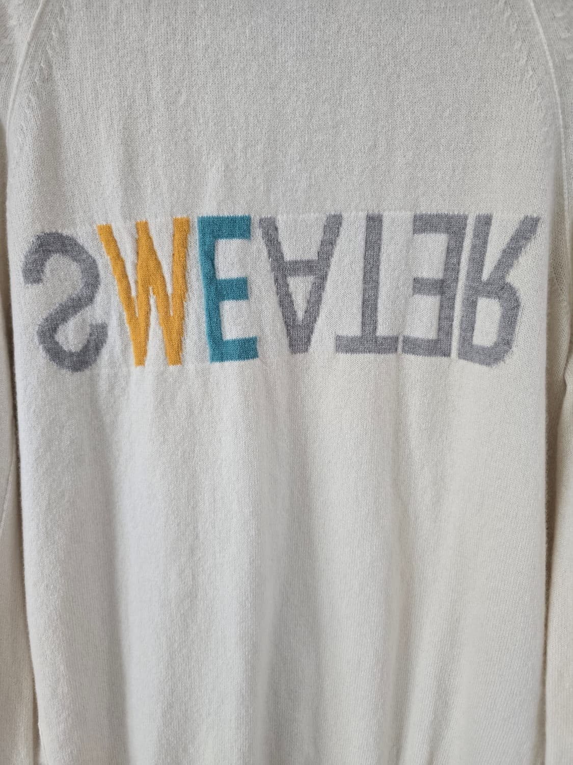 타임 캐시미어100% 레터링 니트티 상품이미지3