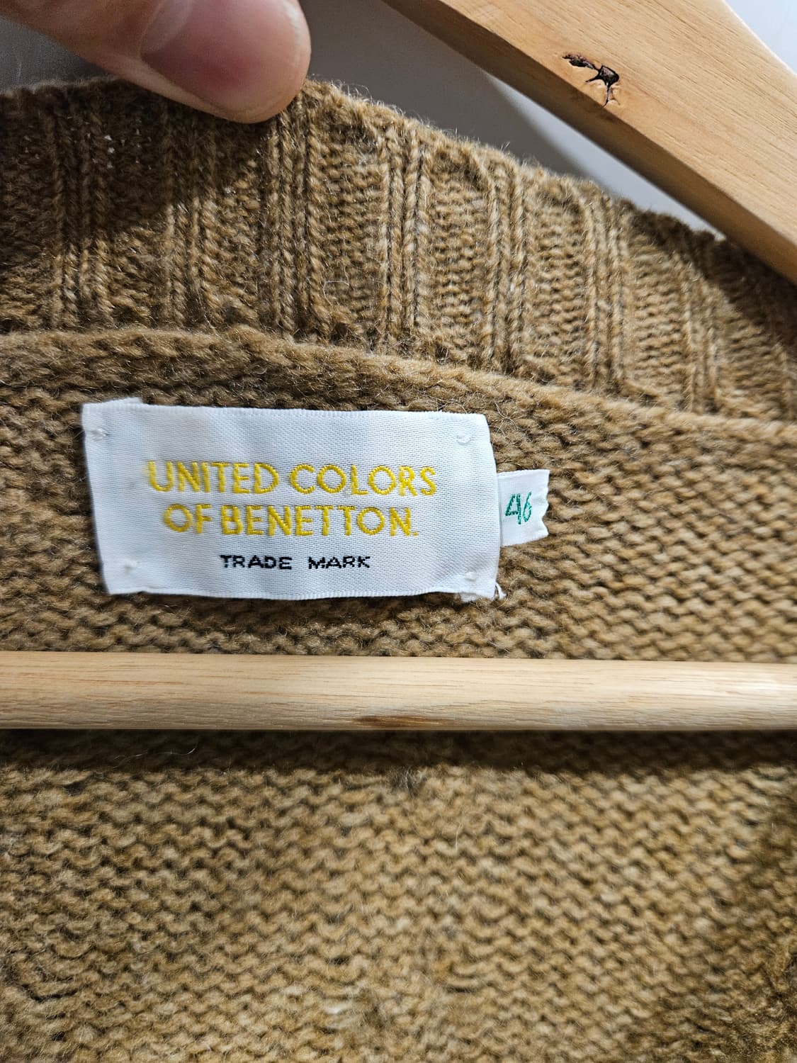 베네통 브이넥 케이블 니트 상품이미지2