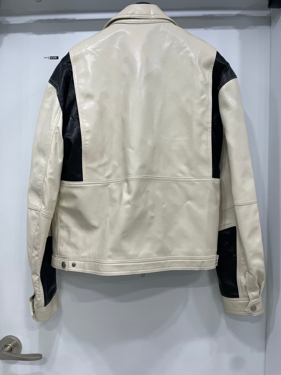 (새상품)알렌느 3d  바이커 디테일 리사이클 레더 레이싱 자켓 상품이미지3