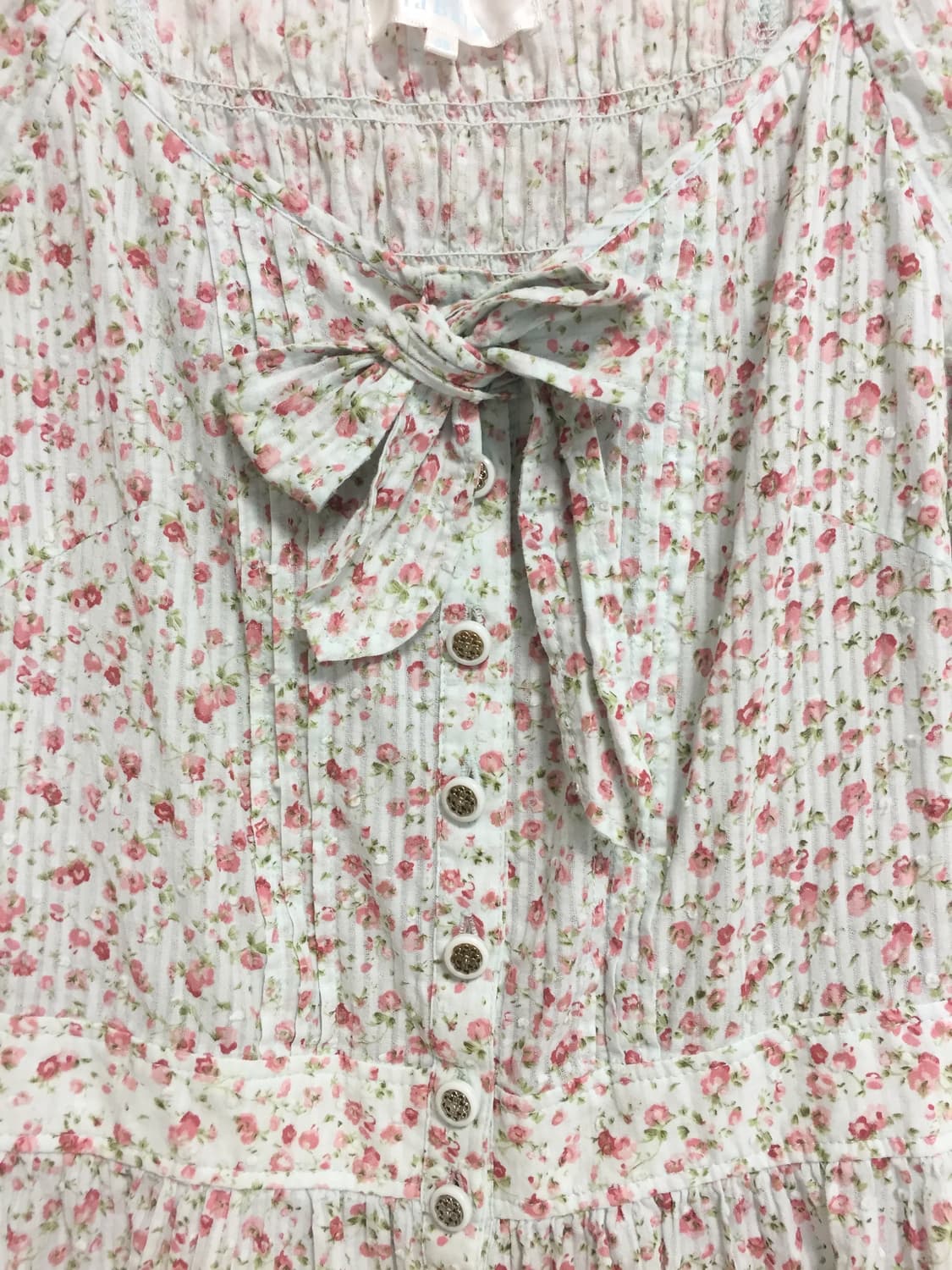 빈티지 스카이블루 잔꽃 블라우스 상품이미지3