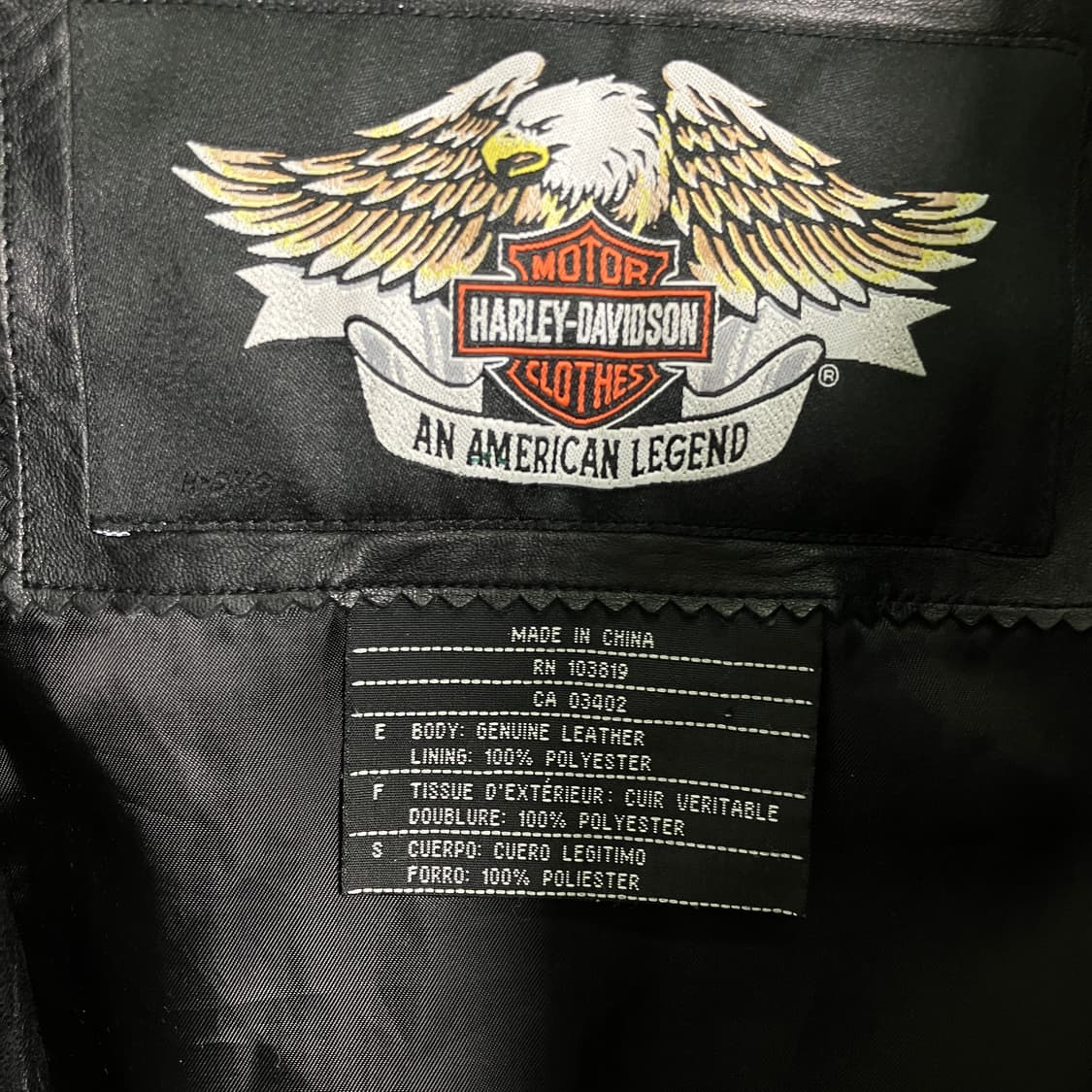 할리데이비슨 모터사이클 블랙 가죽 자켓 XL 상품이미지3