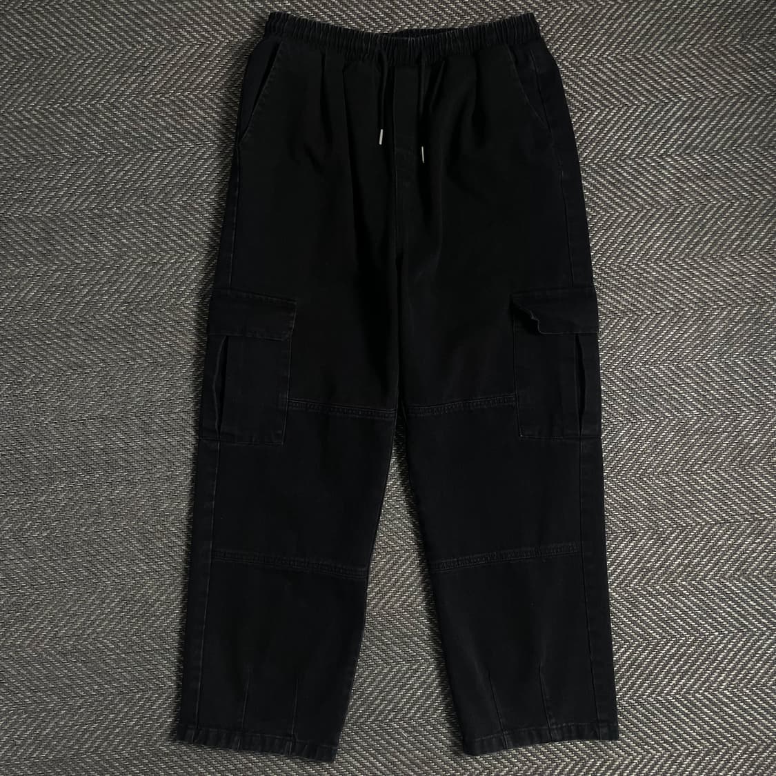 빈티지 루즈핏 데님 카고 팬츠 블랙o 4838 상품이미지1