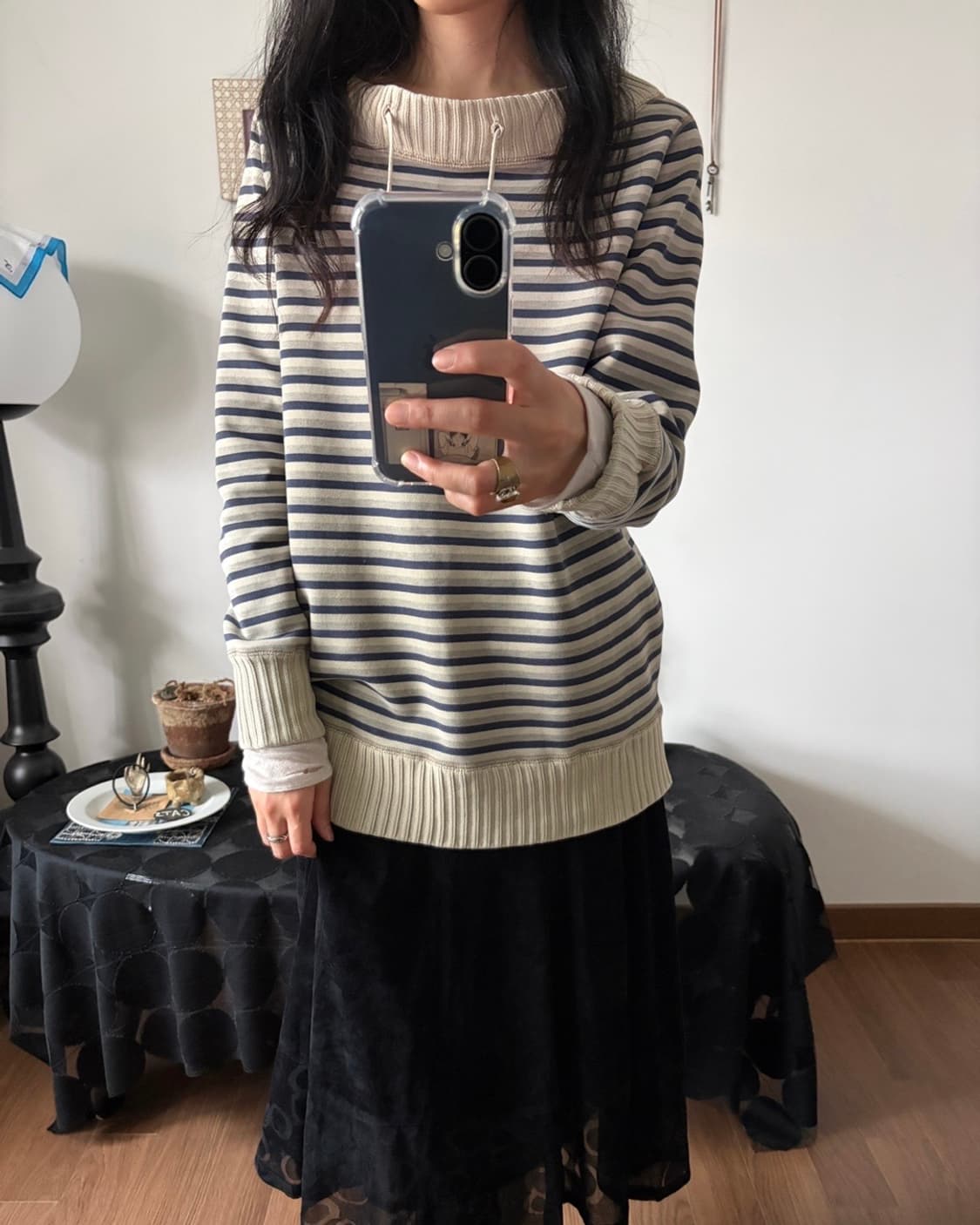 stripe patterned cotton top 상품이미지6
