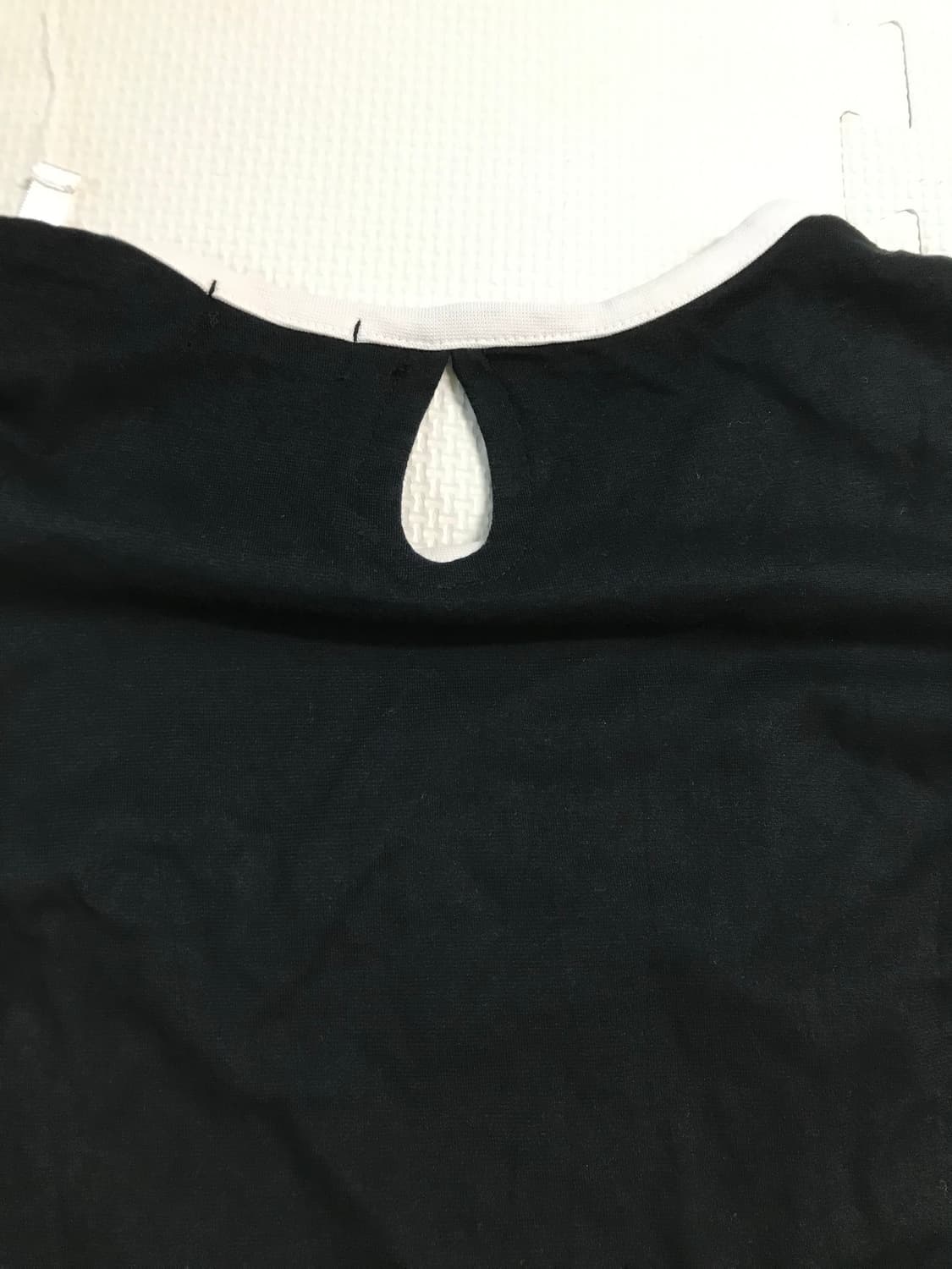 빈티지 영문레터링 리본 배색 반팔티 상품이미지5
