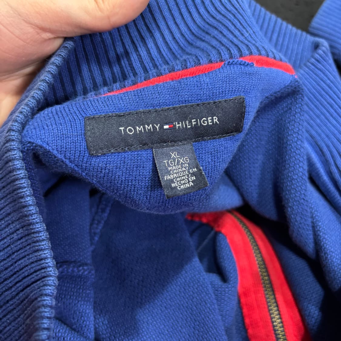 XL 타미힐피거 다크블루 투웨이 니트집업 상품이미지4