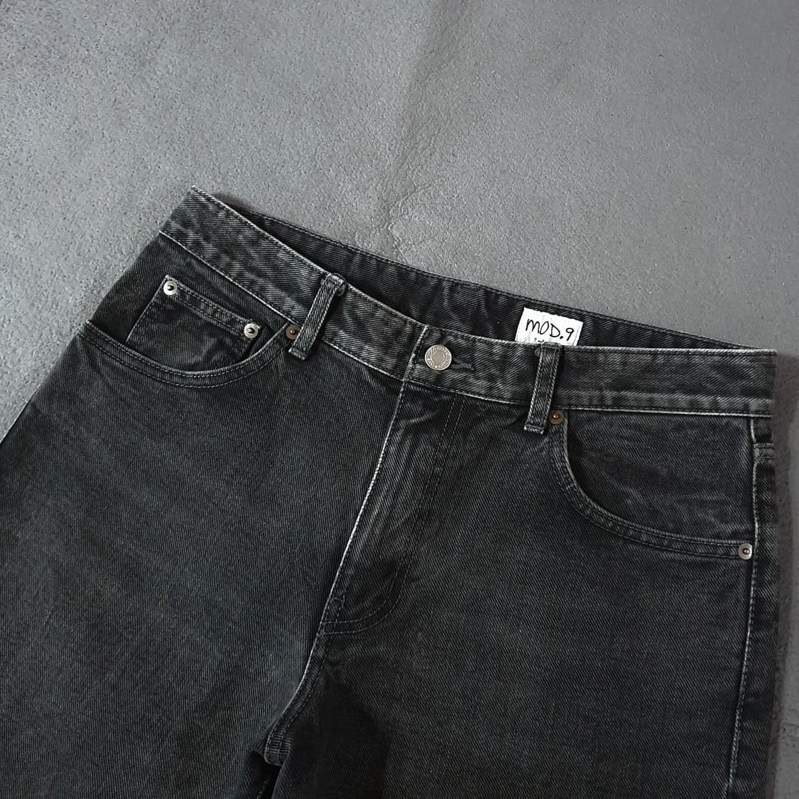 모드나인 크롭 흑청 데님 팬츠 31 상품이미지2
