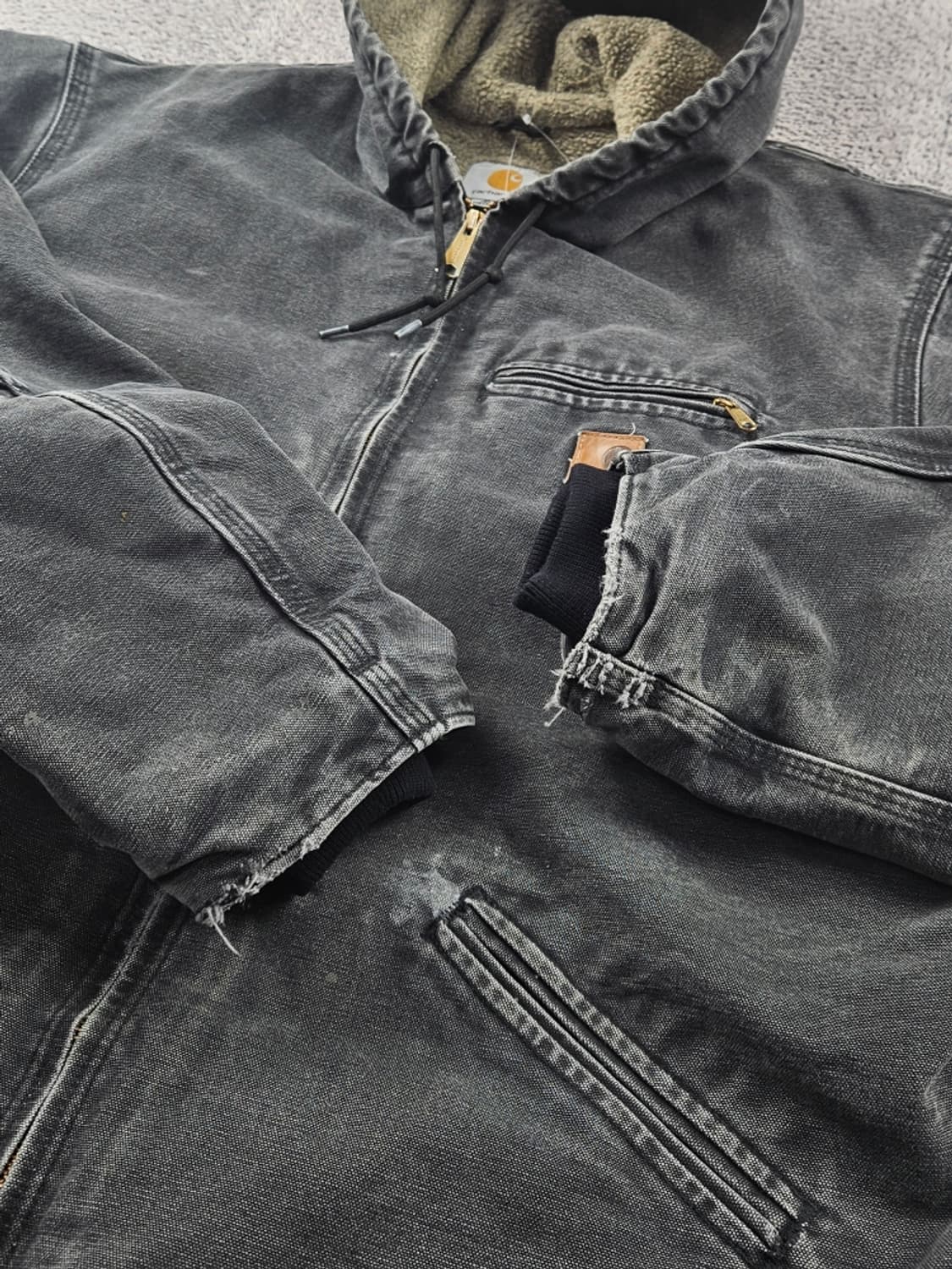 칼하트 J141 덕 캔버스 쉐르파 라이닝 워크 자켓 (XL)/ 10776 상품이미지6