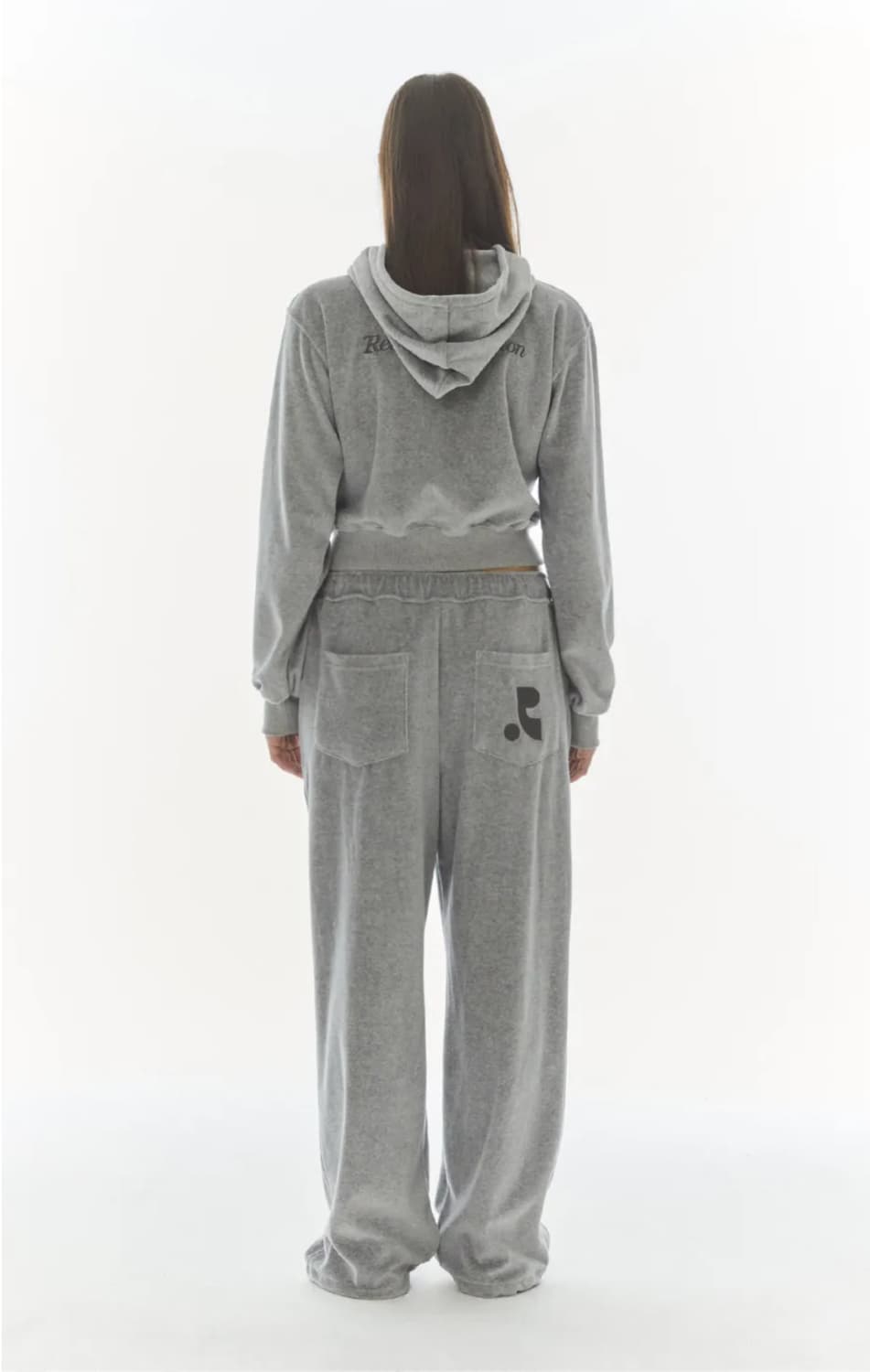 레스트앤레크레이션 벨벳 후드 집업 + 팬츠 세트 트레이닝 셋업 상품이미지5