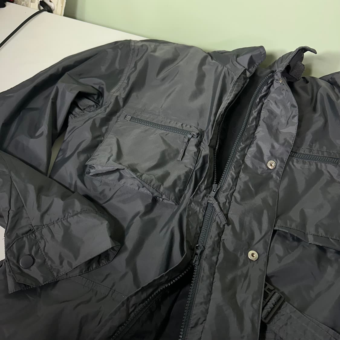 XL ASPESI 메탈그레이 바막 로브 바버자켓 상품이미지4