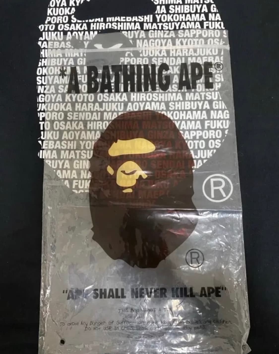 [급처] 베이프 재팬 에이프헤드 반팔 티셔츠 블랙 L 상품이미지3