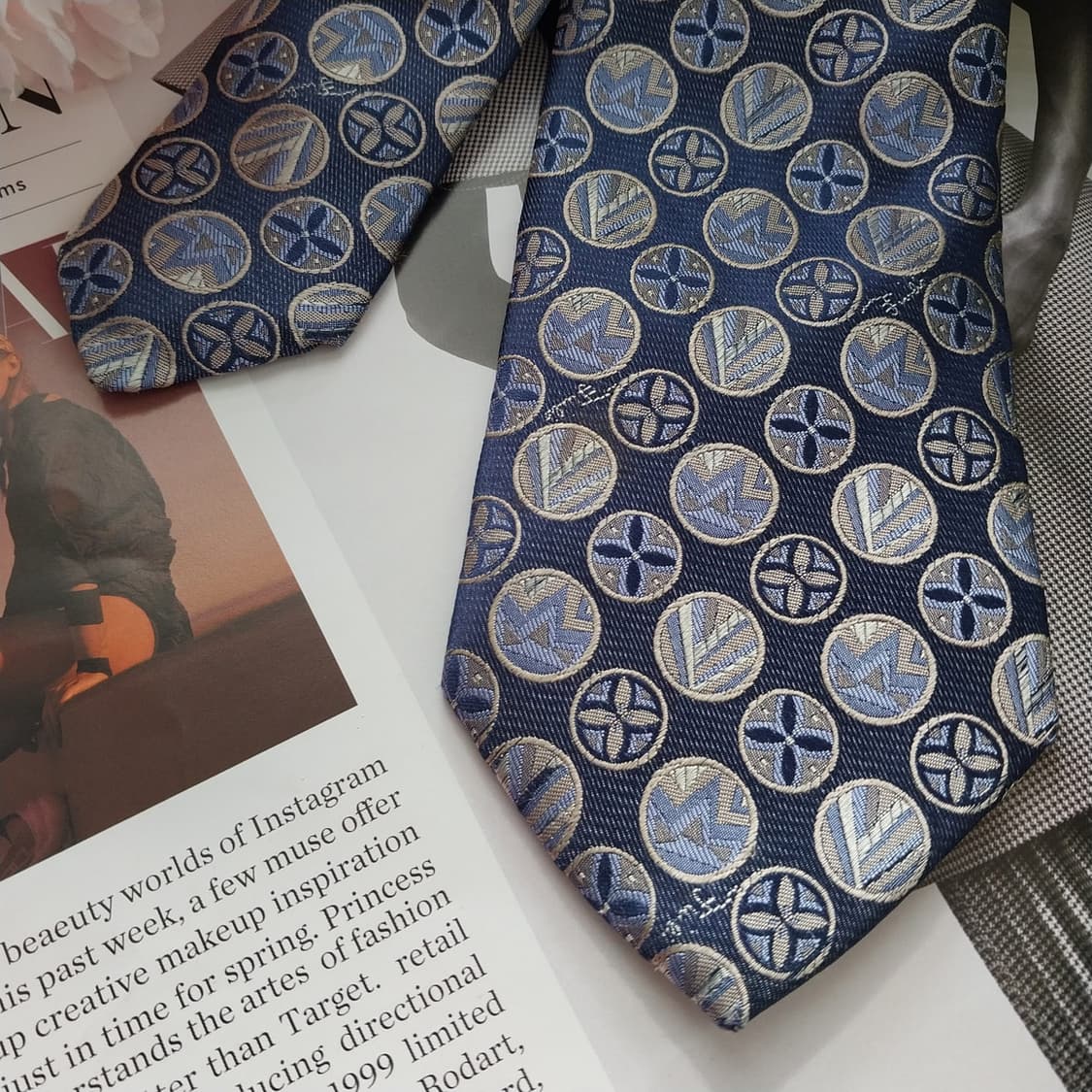 에밀리오 푸치 실크 자카드 넥타이 8.6cm S~A+등급 K1359
 상품이미지3