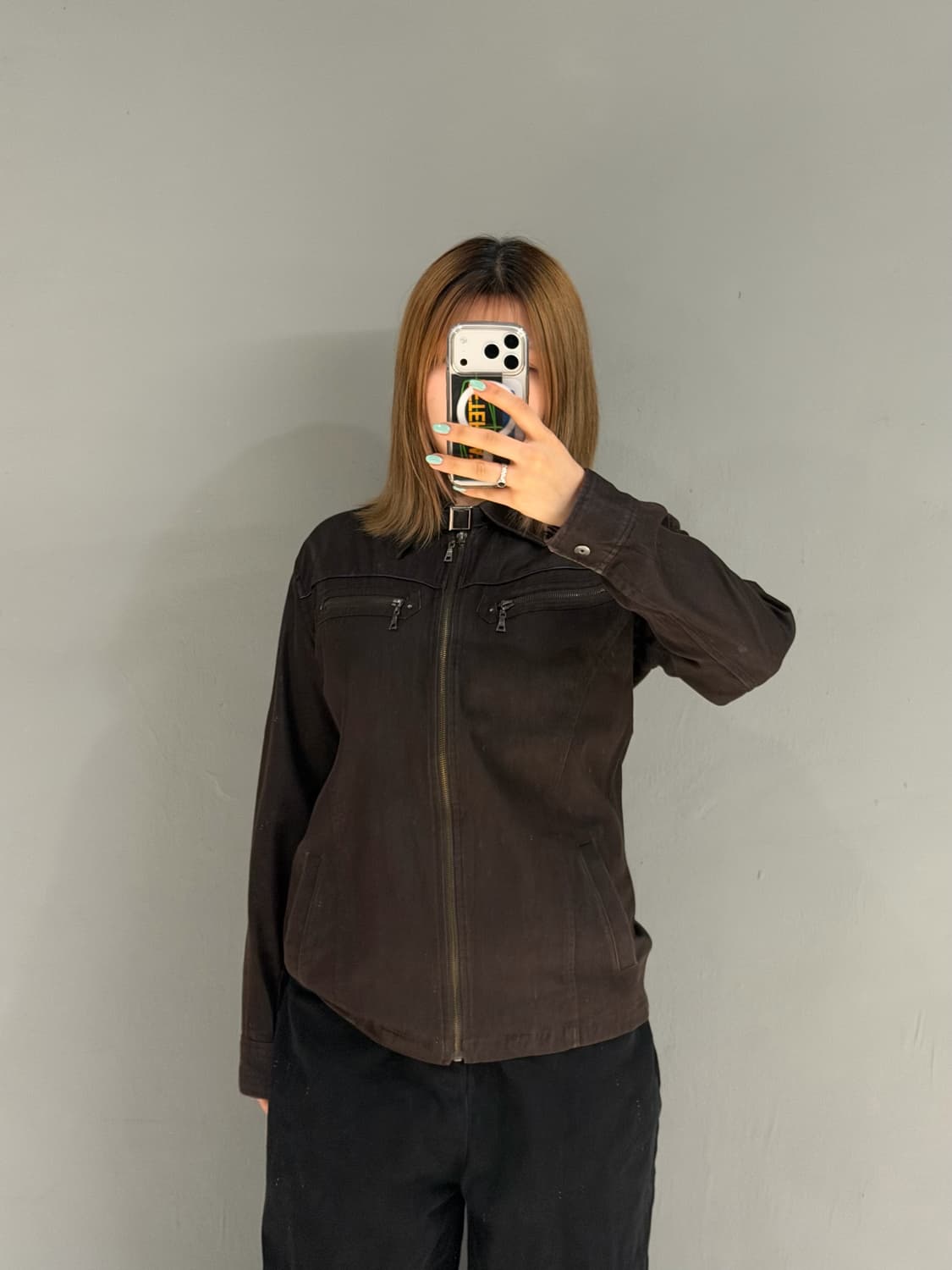 neck buckle zipper pocket jacket 상품이미지2