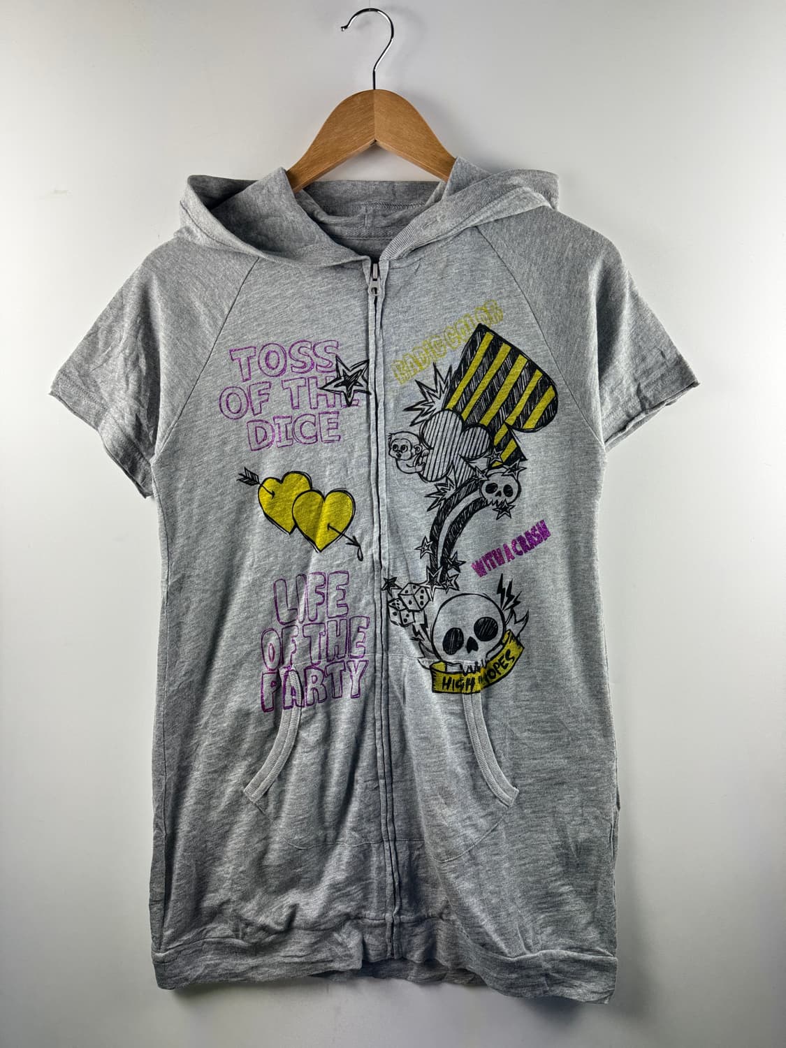 JPN 핀터 스컬 반팔 롱후드집업1796 상품이미지1