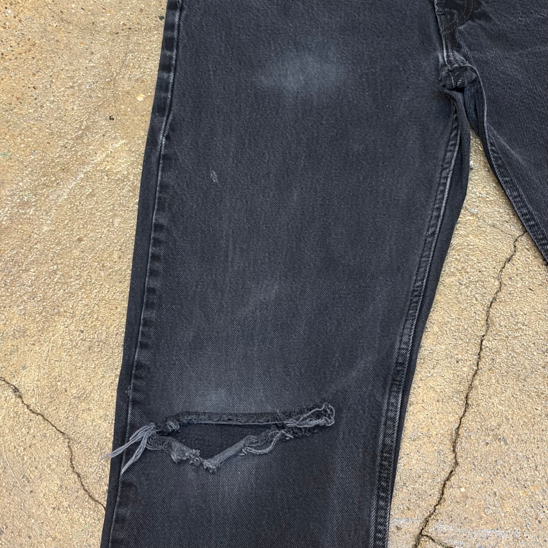 00s 미국 빈티지 리바이스 550 블랙진 찢청 청바지 상품이미지4