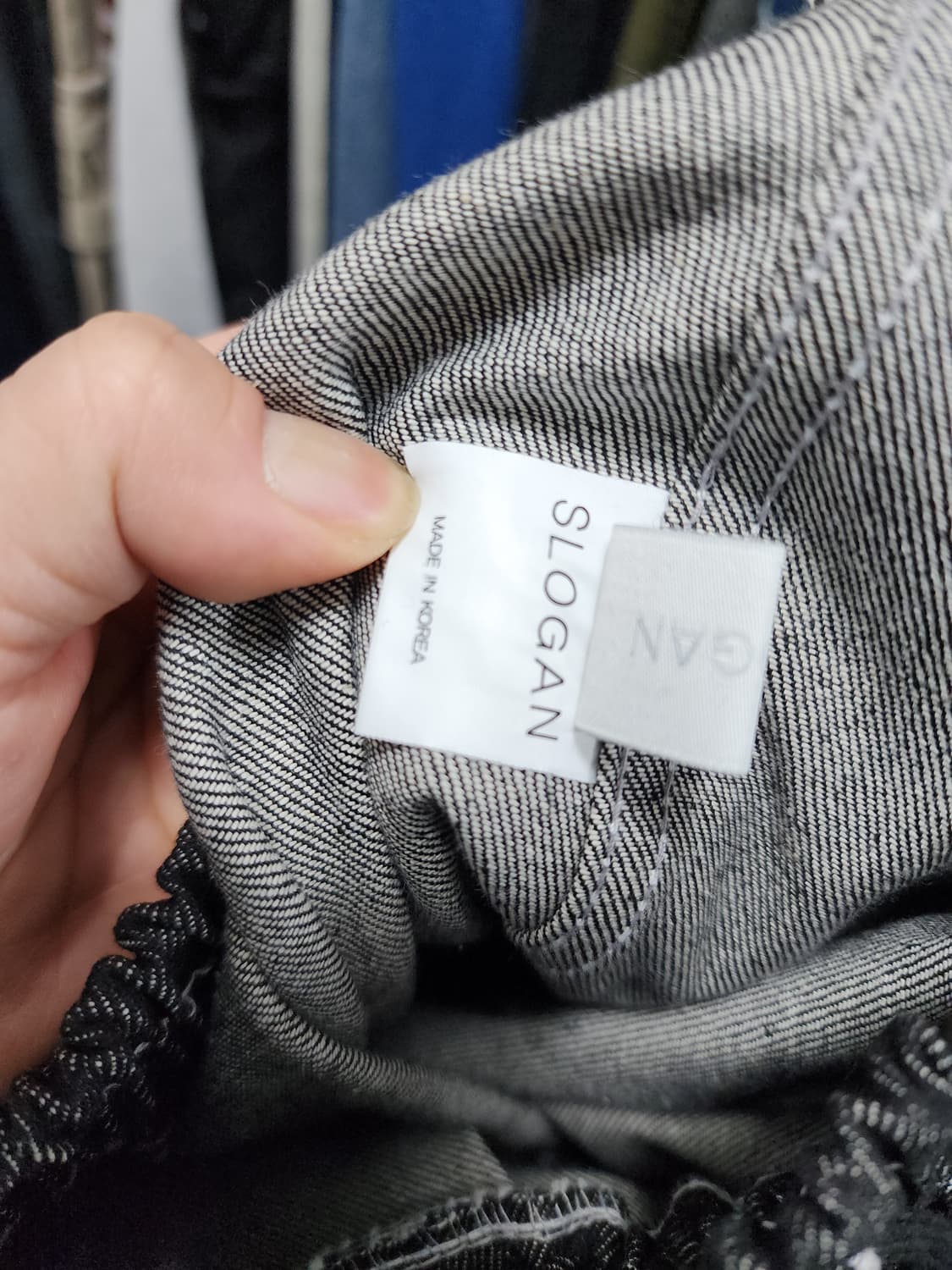 SLOGAN 스티치 파라수트핏 흑청 데님 벌룬팬츠 상품이미지7