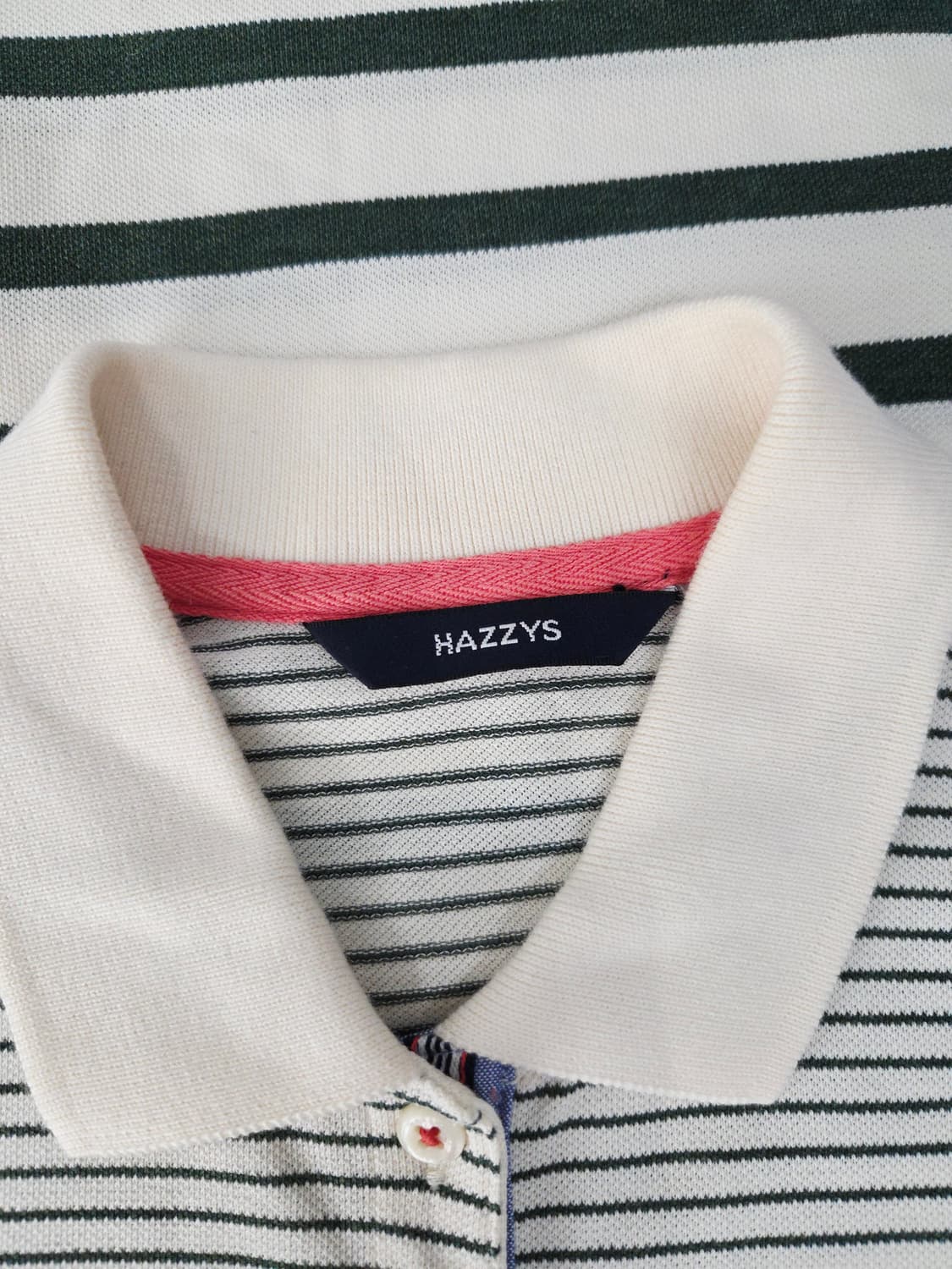 HAZZYS 해지스 딥그린 스트라이프 반팔 카라티 상품이미지7