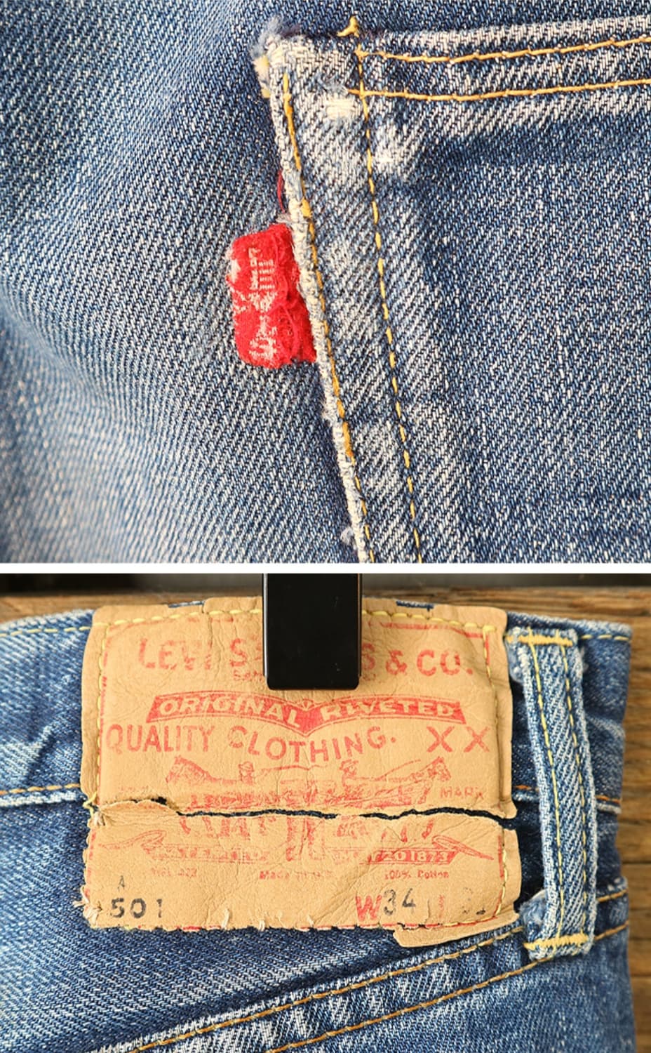 미국 메이드 60s LEVIS 리바이스 501XX A 타입 빅E 빈티지
 상품이미지5