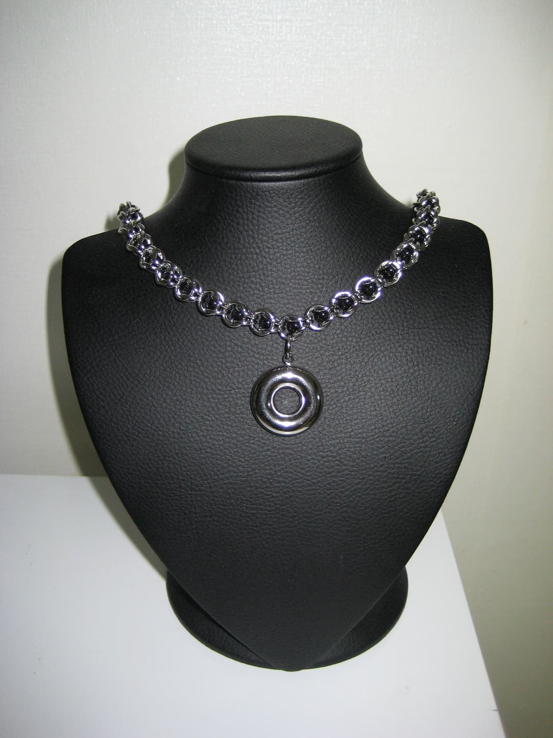 빅 오링 블랙오닉스볼 체인 목걸이 상품이미지1
