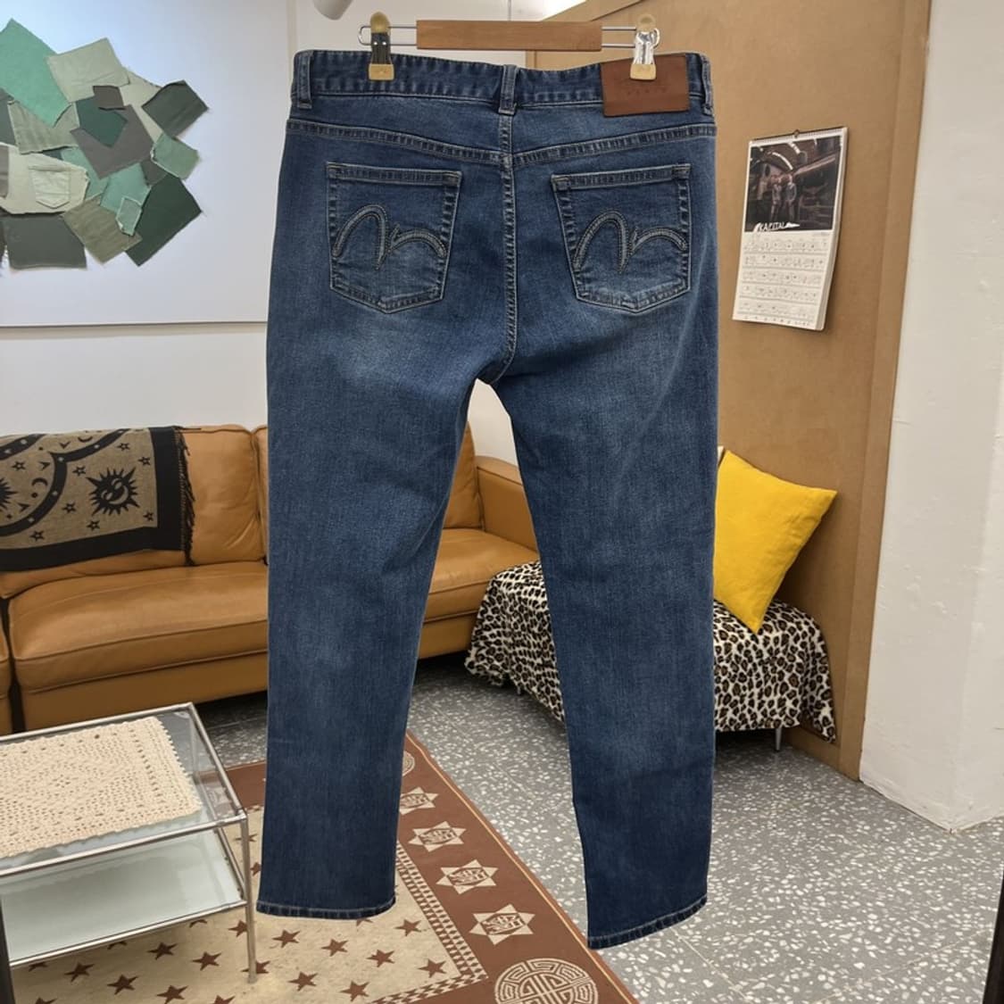 에비수 빈티지 모던 캐주얼 슬림핏 데님팬츠 32인치 C10407 상품이미지4