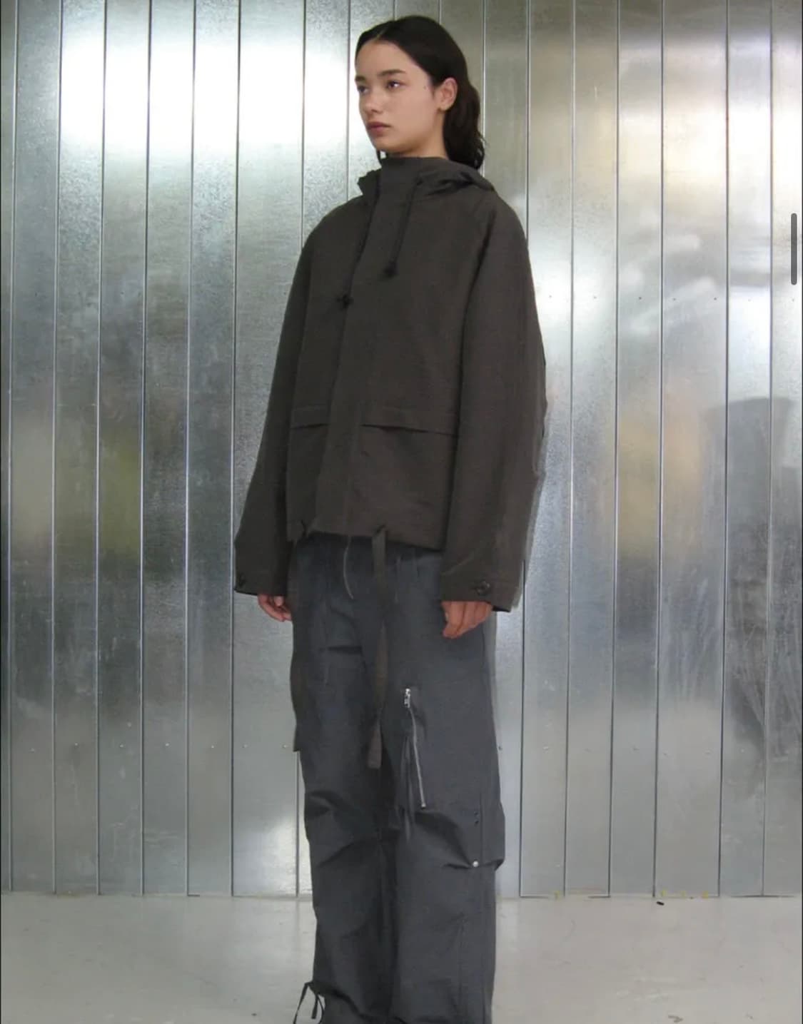 Hidden Pocket Hooded Jacket [Charcoal] 상품이미지2