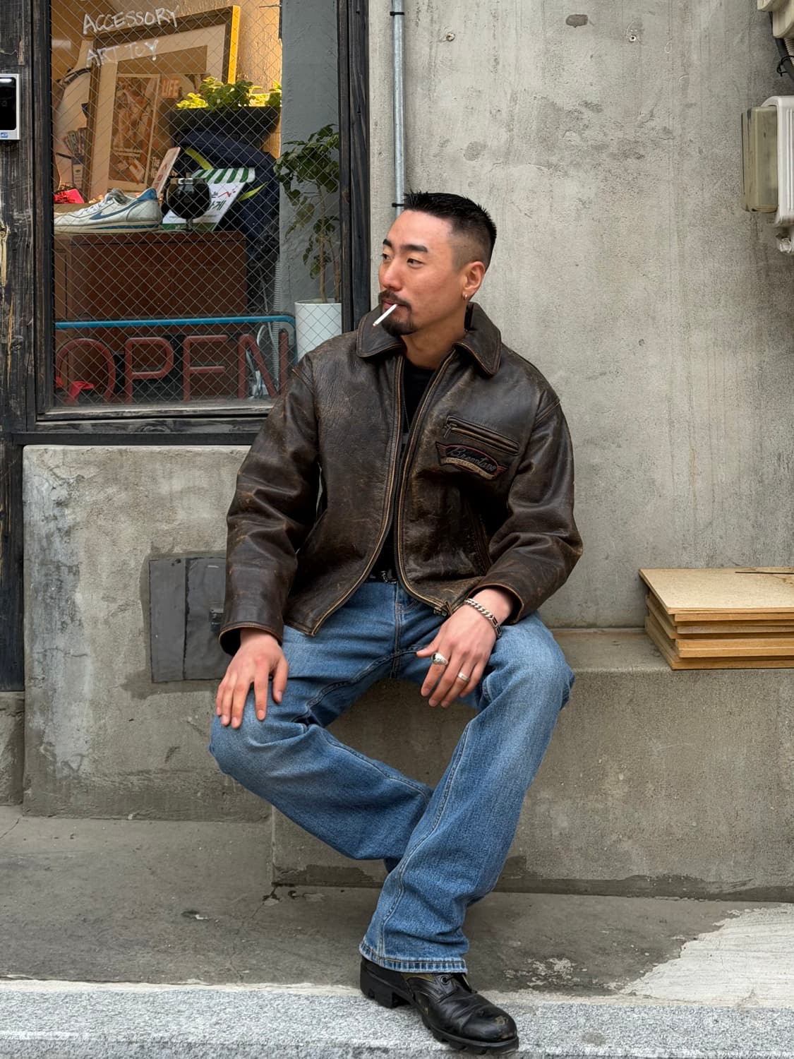 BRENNTANO 90s brown cowhide jacket 상품이미지1