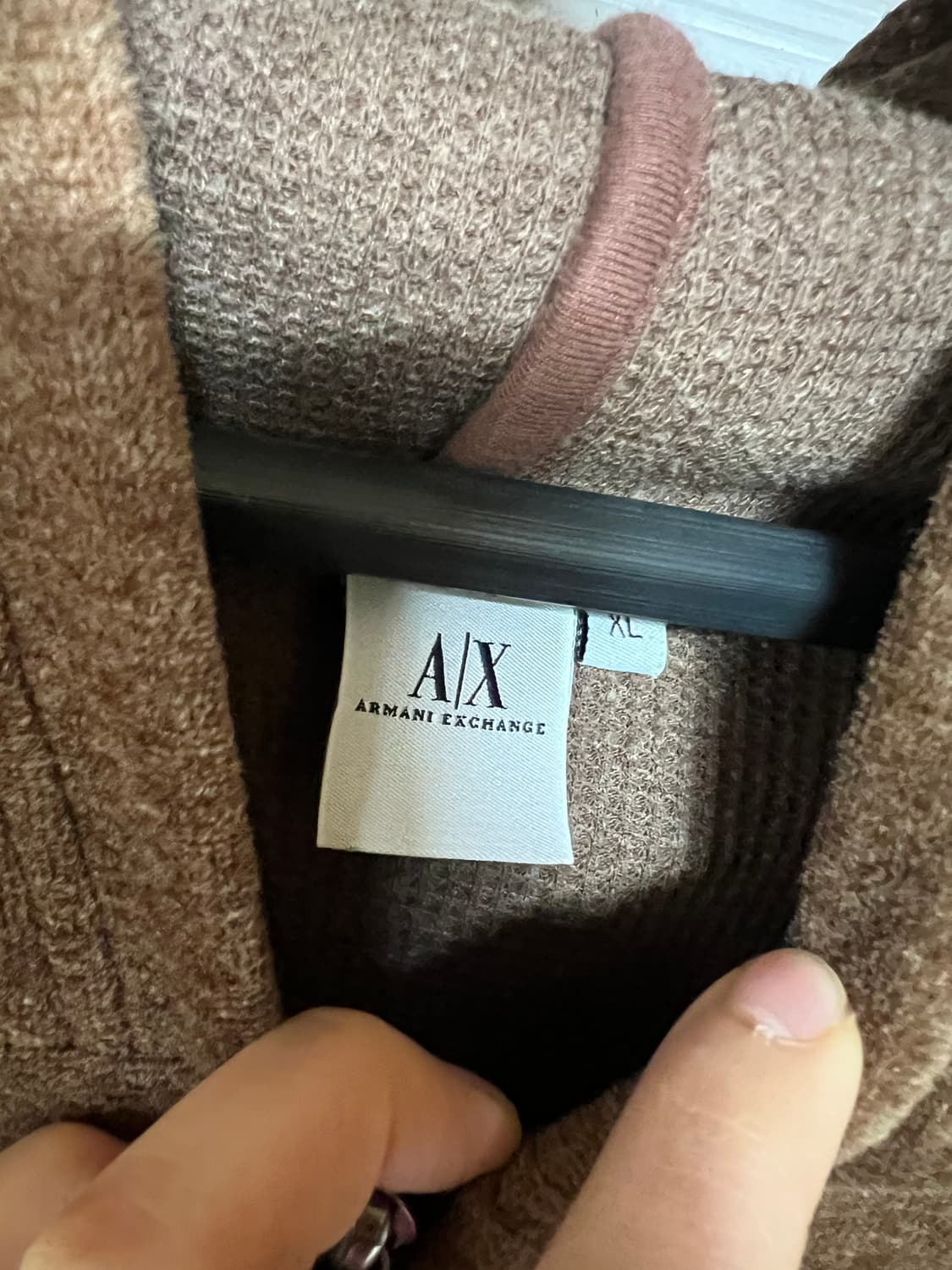 아르마니 익스체인지 벨루어 브라운 후드집업 상품이미지4