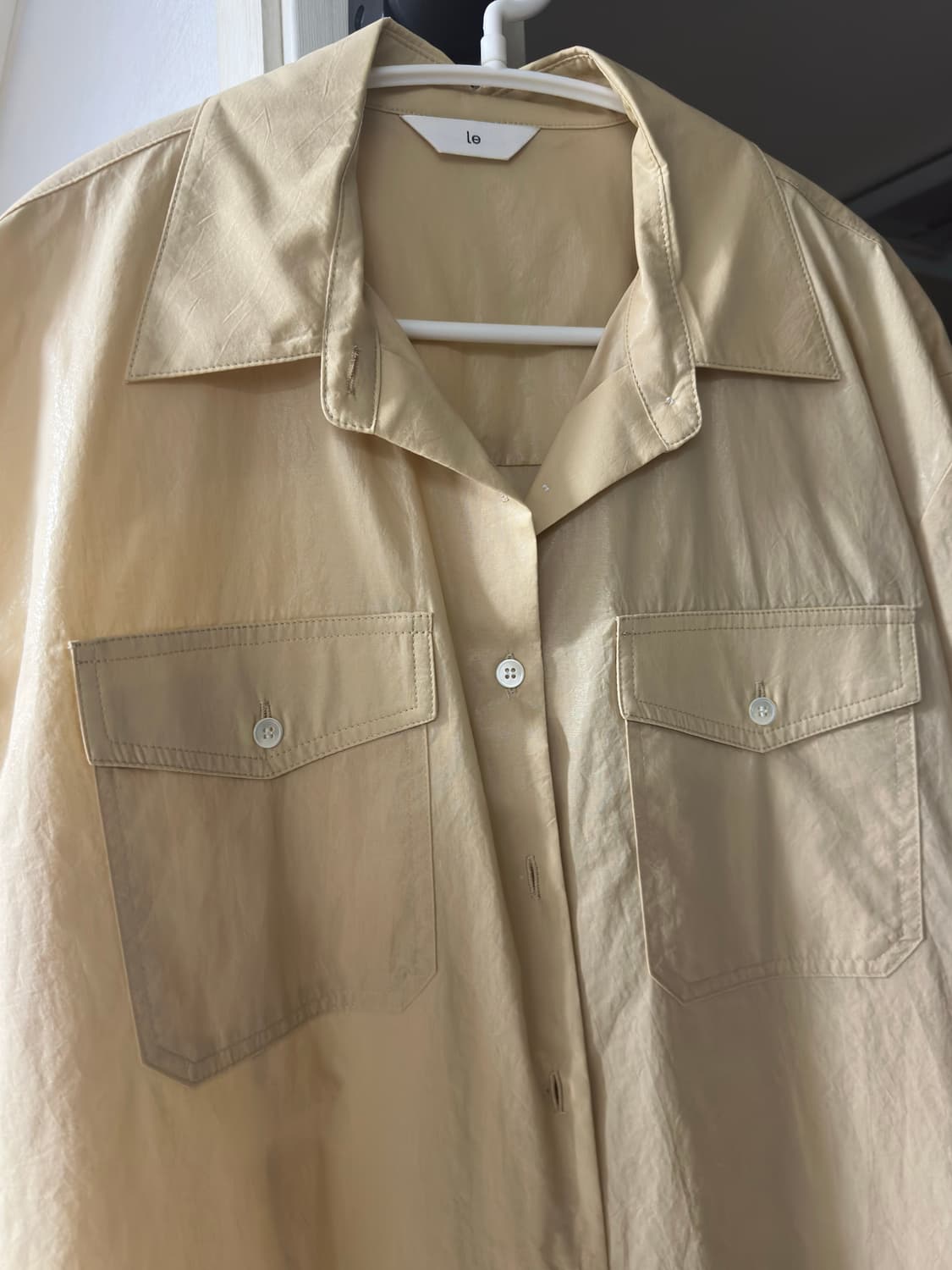 르 코팅 포켓셔츠 살구 오렌지 상품이미지10