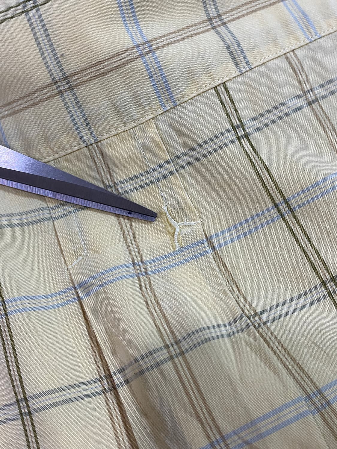 에르메네질도 제냐 버튼 다운 체크 코튼 셔츠 옐로우 L 상품이미지7