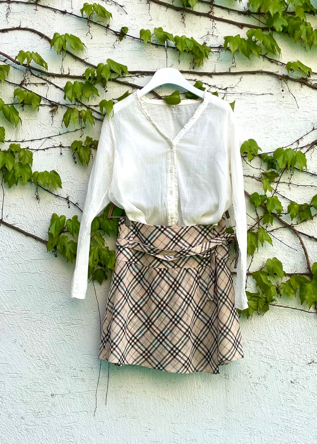 버버리 런던 블루라벨 핑크 노바체크 랩 미니스커트 (Made in Jap 상품이미지8