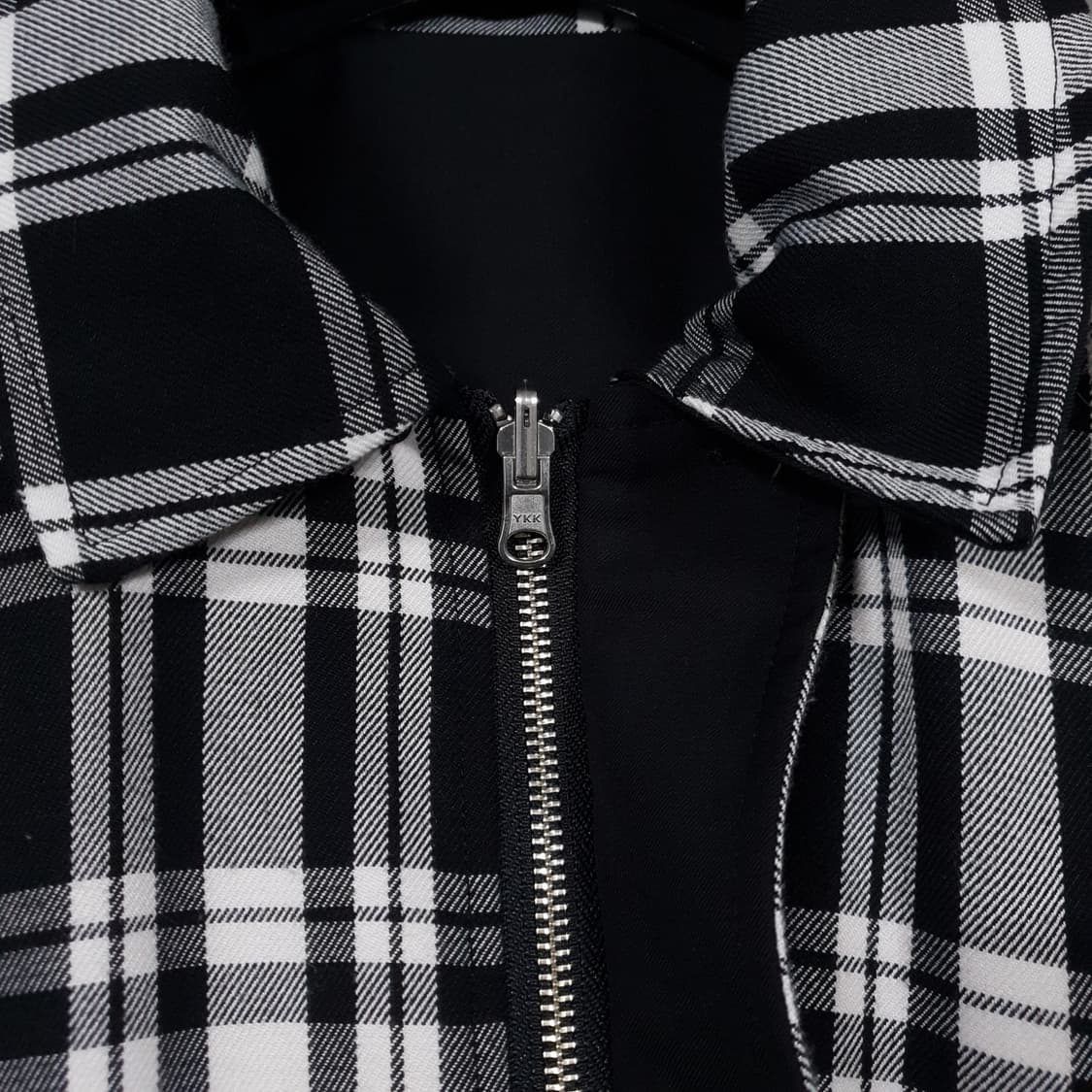 실측 XL 위캔더스 리버서블 양면 체크 플레이드 블루종 자켓 WKNDRS 상품이미지6