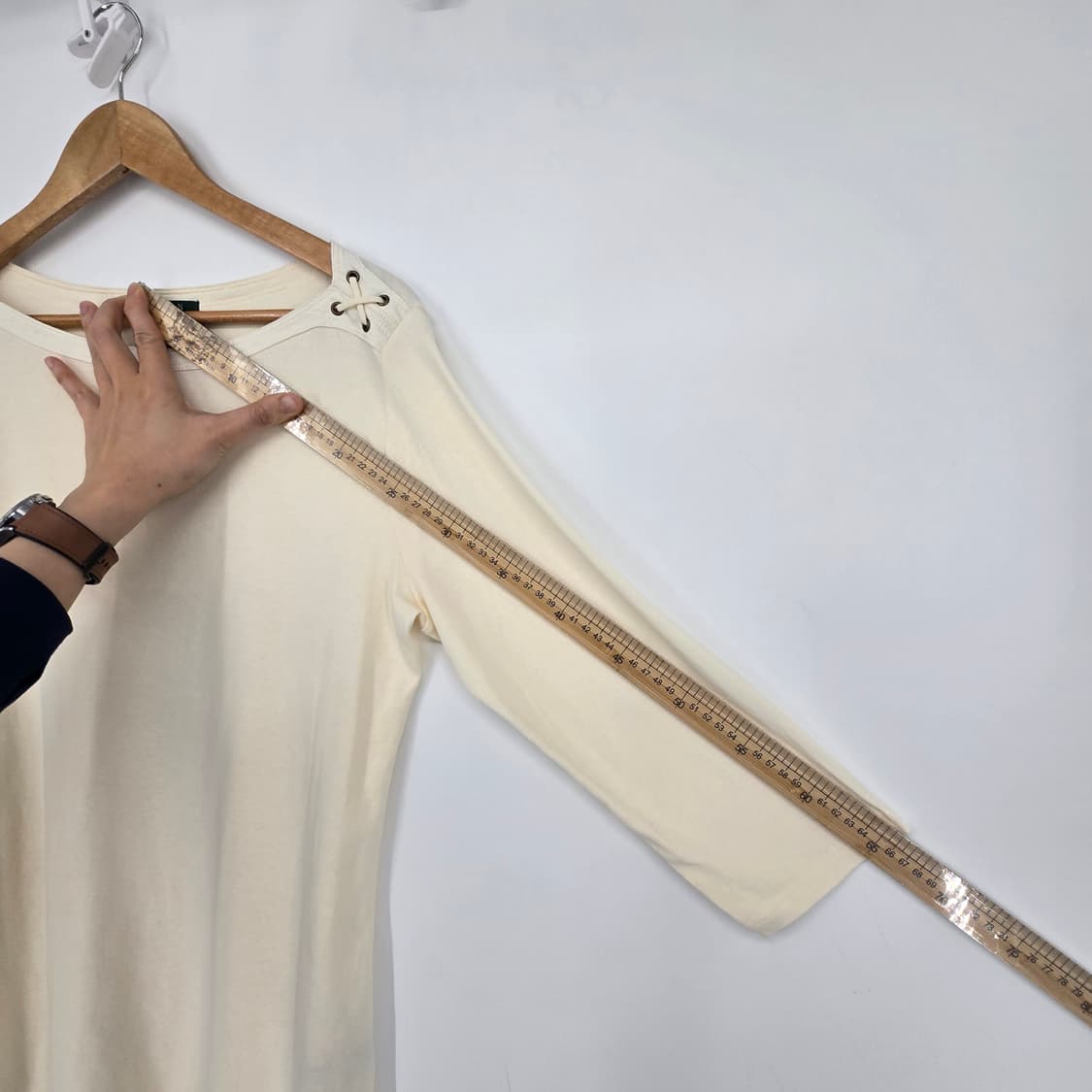 LAUREN RALPH LAUREN 레이스업 디테일 티셔츠 상품이미지10