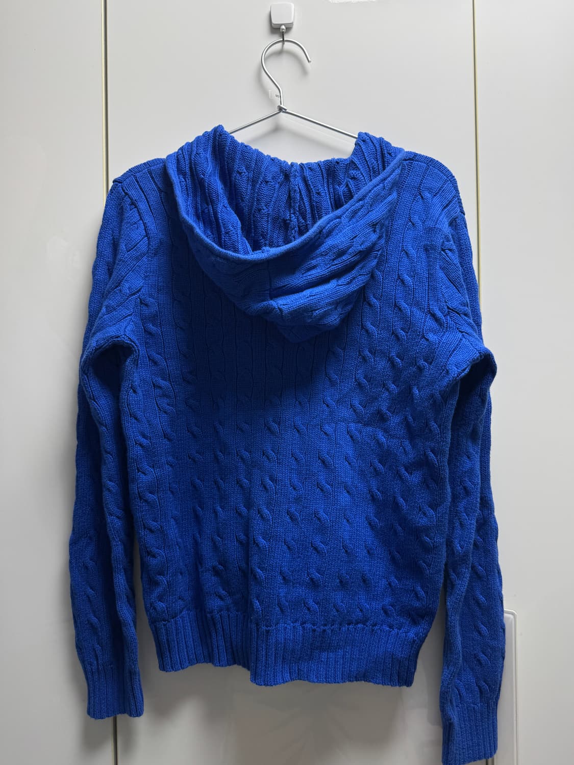 폴로 케이블 블루 후드 니트집업 상품이미지3